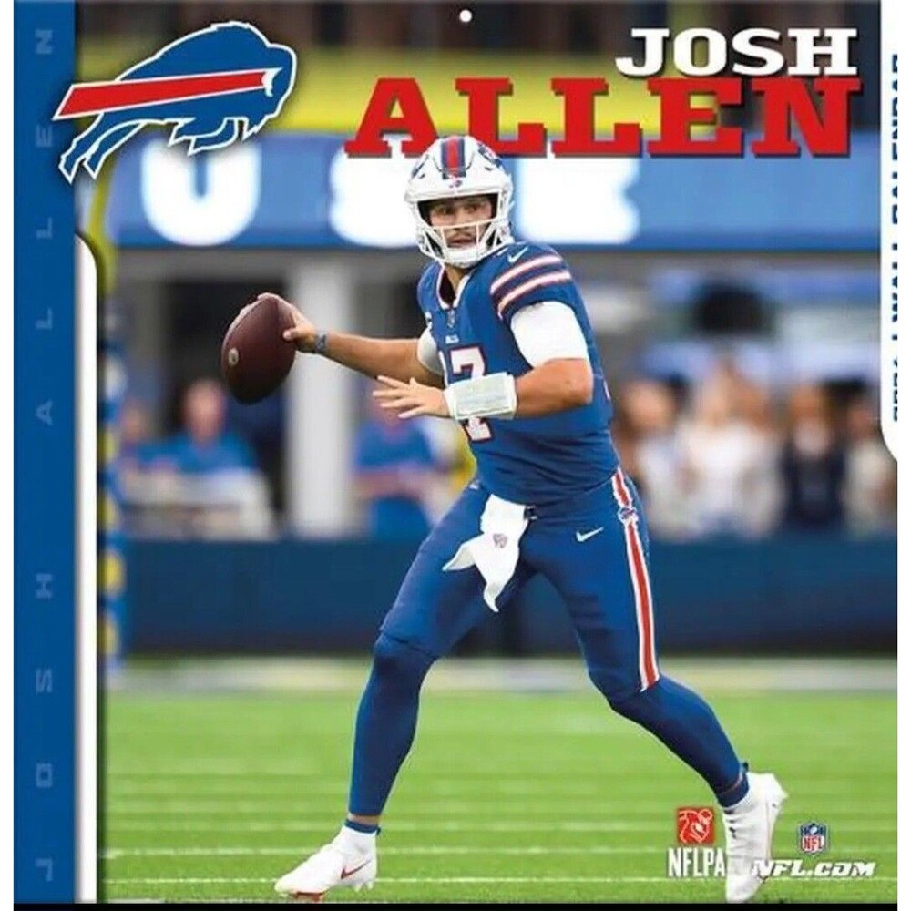 NFL Buffalo Bills Josh Allen 2024 12x12 Player Wall Calendar